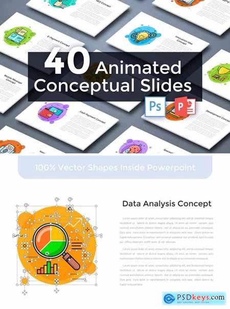40 Animated Conceptual Slides for Powerpoint