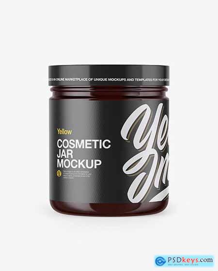 Amber Cosmetic Jar Mockup 53421