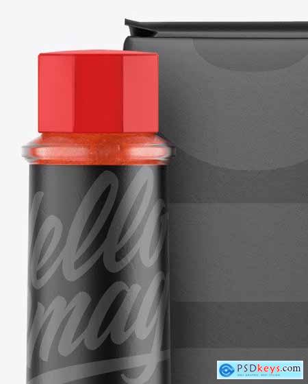 Download Red Hot Sauce Bottle w- Box Mockup 53277 » Free Download ...