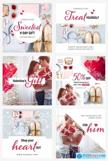 Valentines Day Social Media Post Layout Set 312957776