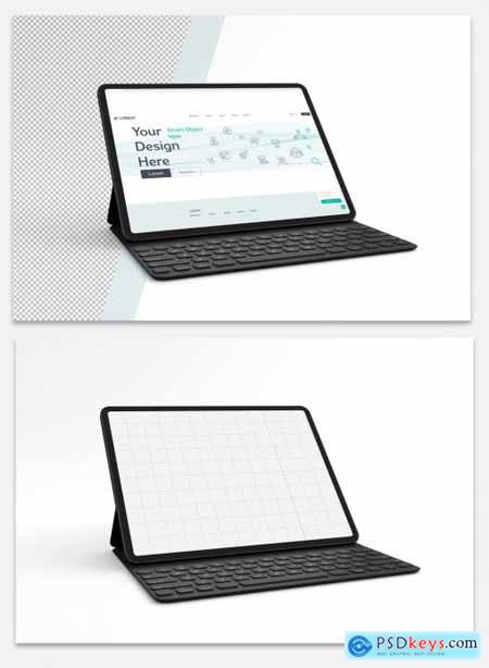 Tablet with Keyboard Mockup 314151225