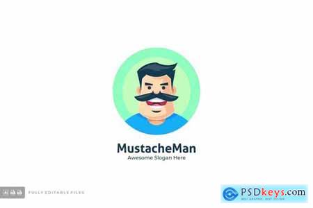 Mustache Man Logo Template