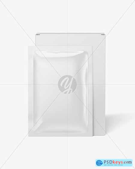 Paper Box with Glossy Sachet Mockup 53542