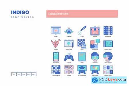95 Edutainment Icons - Indigo Series