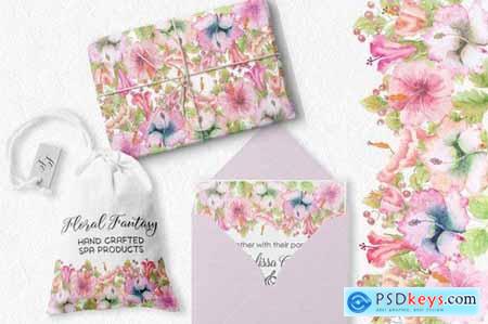 Hibiscus Bundle Pastel Handpainted Watercolors