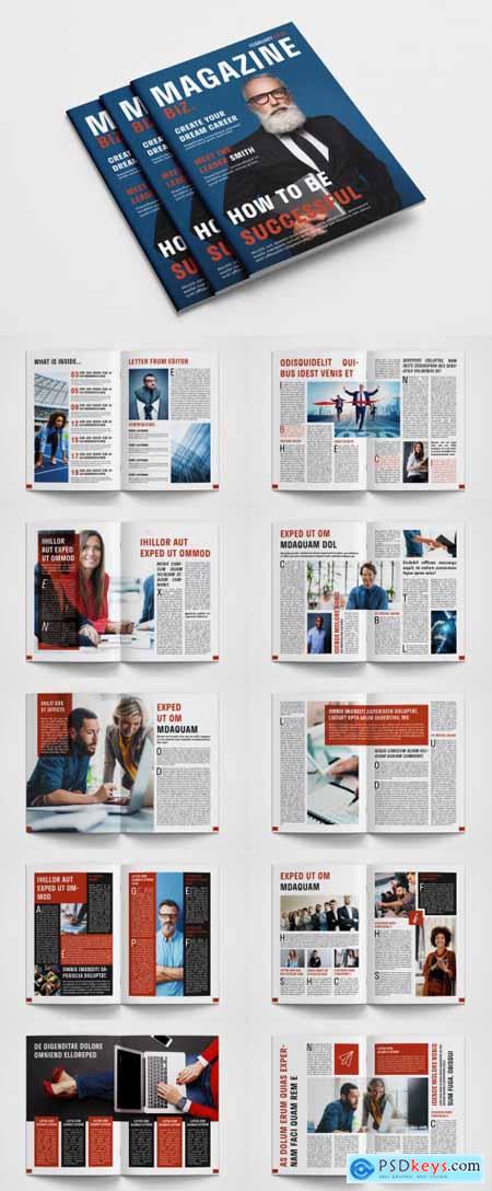 Business Magazine Layout with Red Accents 315188788