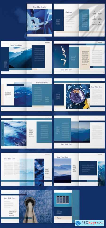 Brochure Layout with Blue Accents 265515671