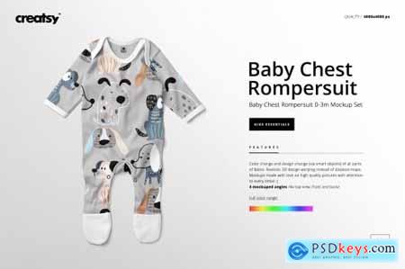 Baby Chest Rompersuit Mockup Set 4434711