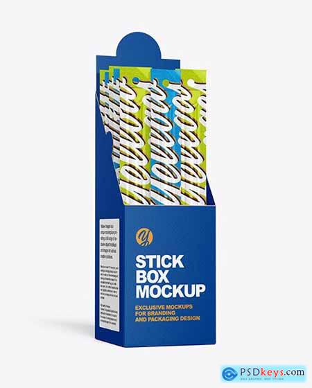 Paper Box with Snack Sticks Mockup 53607