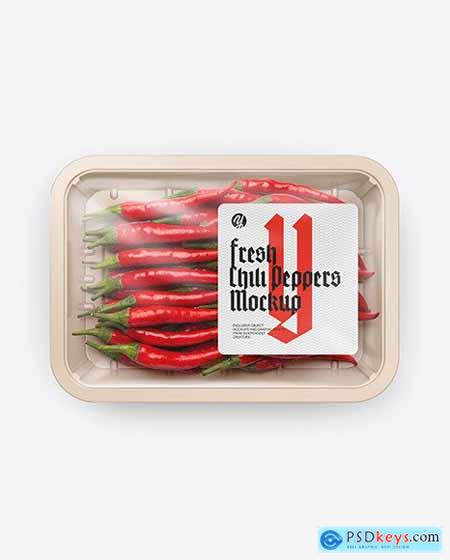 Plastic Tray With Red Chili Peppers Mockup 53613