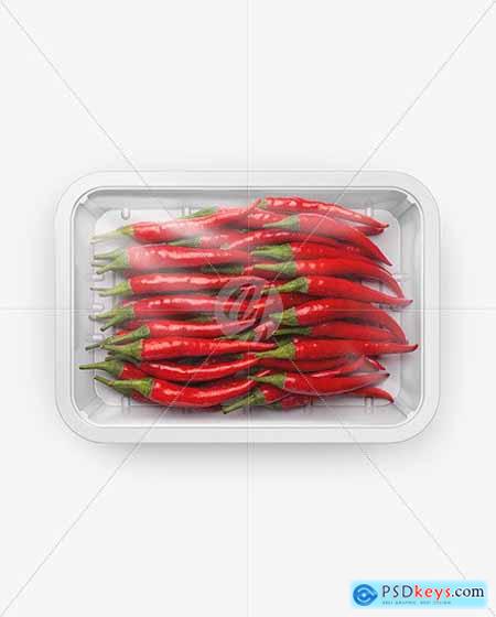Plastic Tray With Red Chili Peppers Mockup 53613