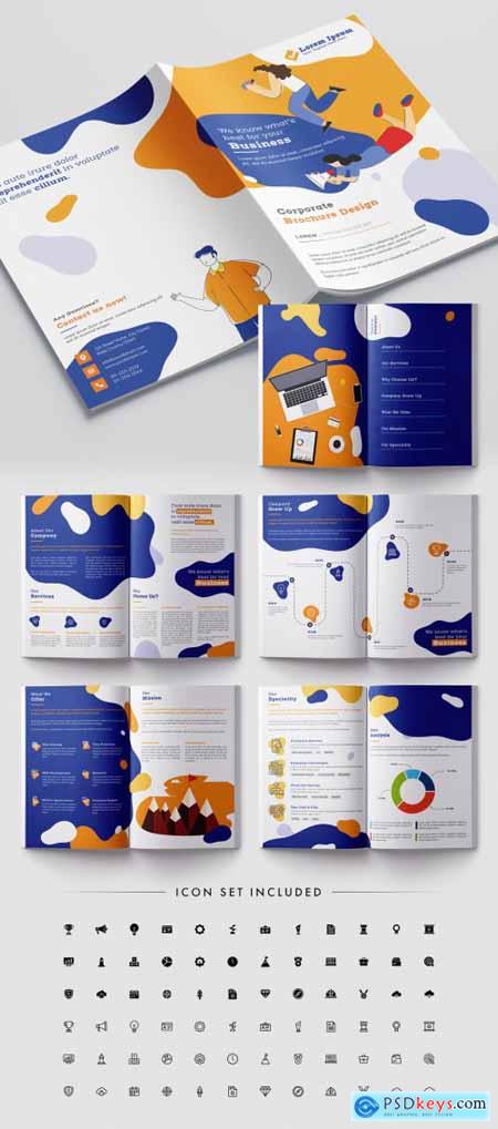 Bright Brochure Layout with Vector Character Illustrations 316003068