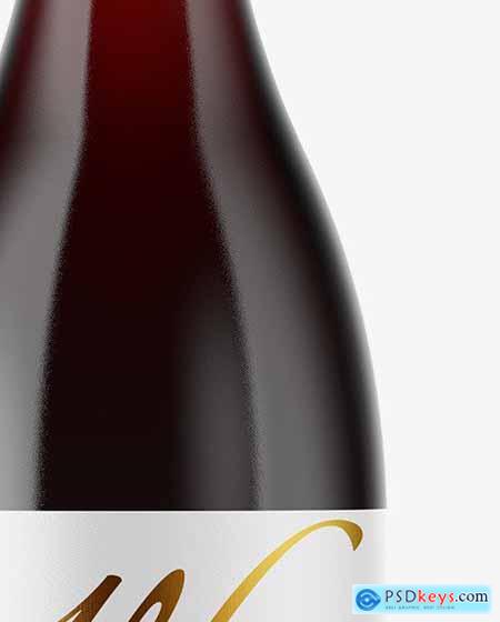 Clear Glass Red Wine Bottle Mockup 53817
