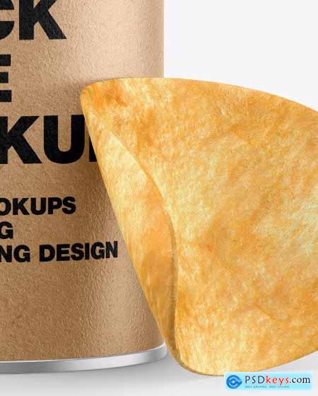 Kraft Snack Tube w- Chips Mockup 53524