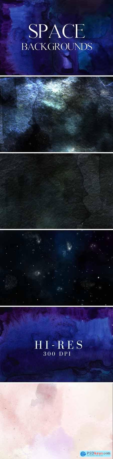 5 mystic space watercolor backgrounds