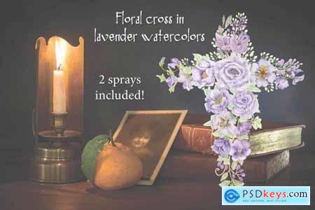 Lavender Floral Cross