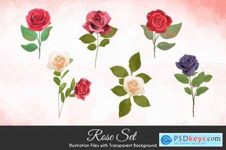 Watercolor Rose Illustrations Pack