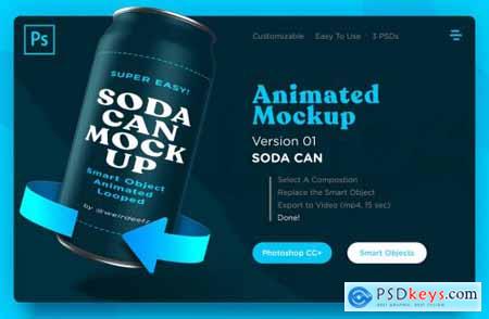 Animated Soda Can Mockup