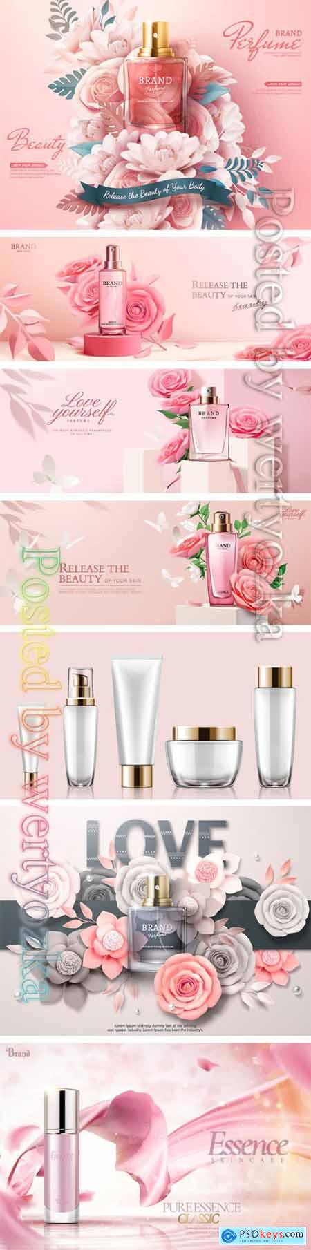Make up and skincare packaging vector template # 6