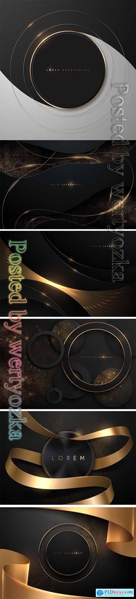 Abstract black and gold vector background