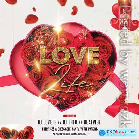 Realistic Valentines - Premium flyer psd template