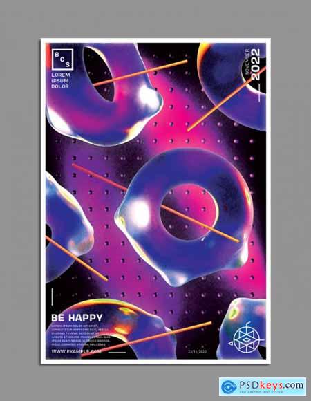 Abstract Retro Futuristic Poster Layout 317119490