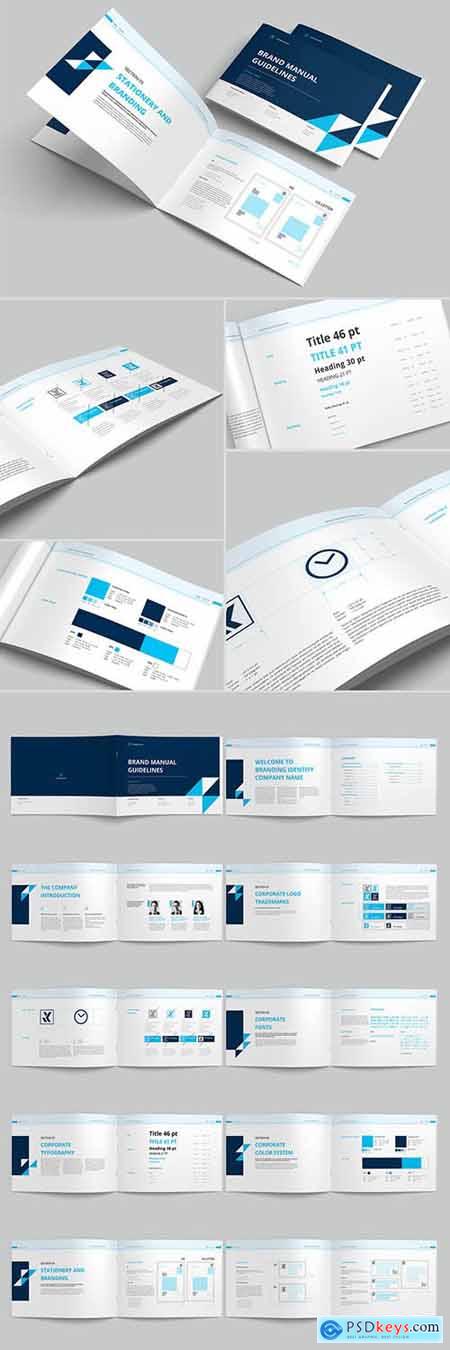 Brand Manual Layout With Blue Accents 229446376