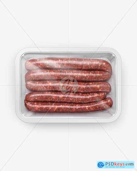 Plastic Tray With Sausages Mockup 54608