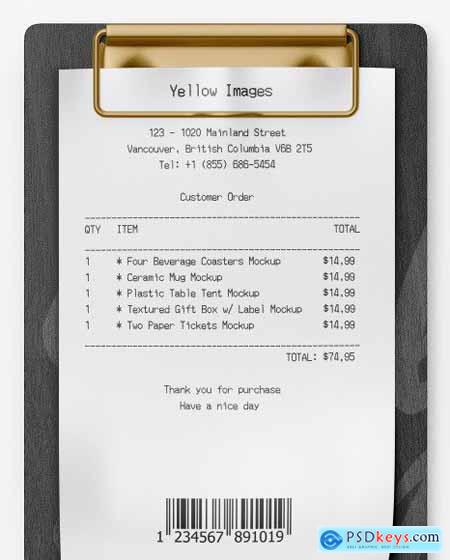 Download Wooden Clipboard w- Receipt Mockup 54604 » Free Download ...