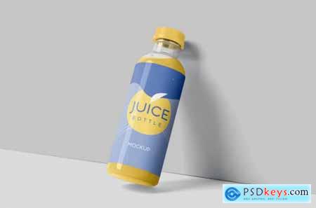 Transparent Plastic Juice Bottle Mockups
