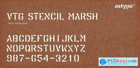 Vtg Stencil Marsh Complete Family