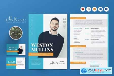 Creative CV Resume & Name Card Pack PSD, DOCX, AI