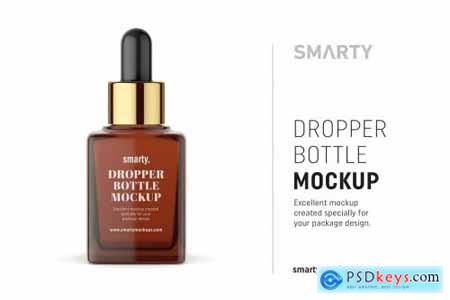 Square amber dropper bottle mockup 4360072