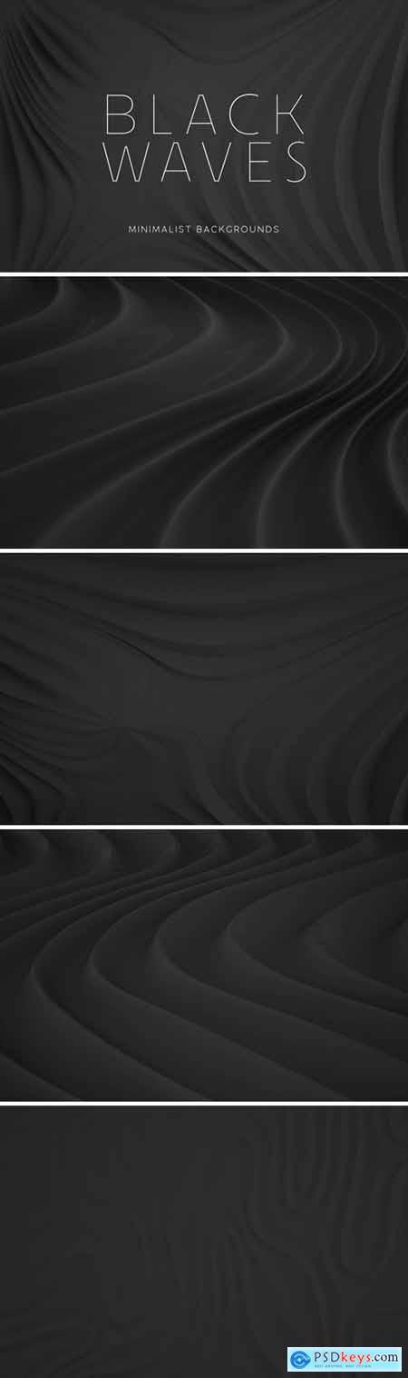 Black Minimalist Wave Backgrounds 2