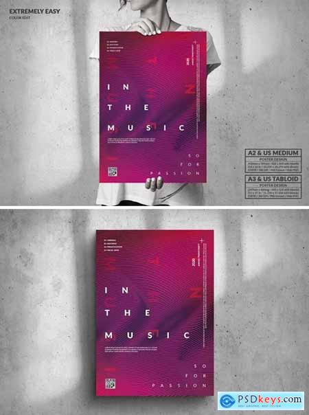 Modern Wavy Poster Design - Music Event