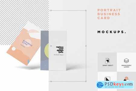 Vertical Business Card Mock-ups