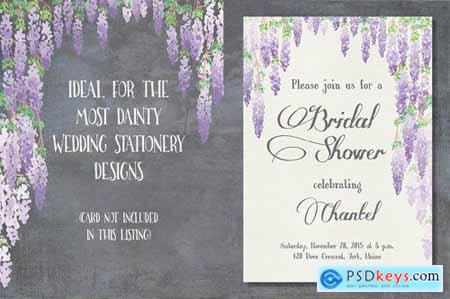 Wisteria Blooms Card or Page Templates
