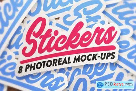 8 Sticker & logo mock bundle 2410625
