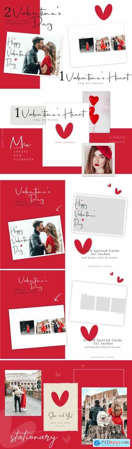 Valentines Day Photo Card Template 2652806