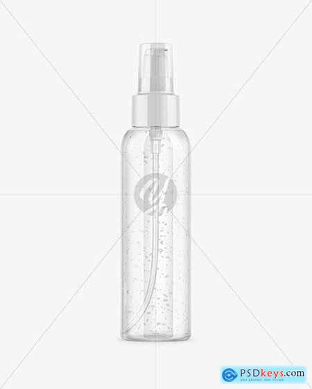 Clear Cosmetic Bottle with Gel Mockup 54649