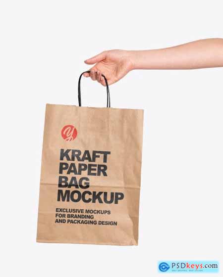 Hand Holding a Paper Bag Mockup 55166