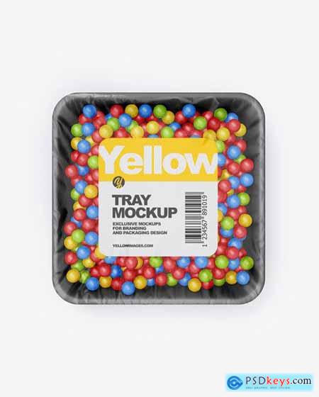 Plastic Tray With Candies Mockup 55167