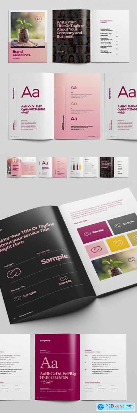 Pink and Black Brand Guide Brochure Layout 319843315