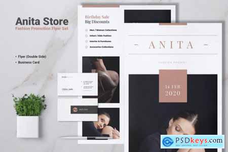 ANITA Fashion Store Flyer & Business Card