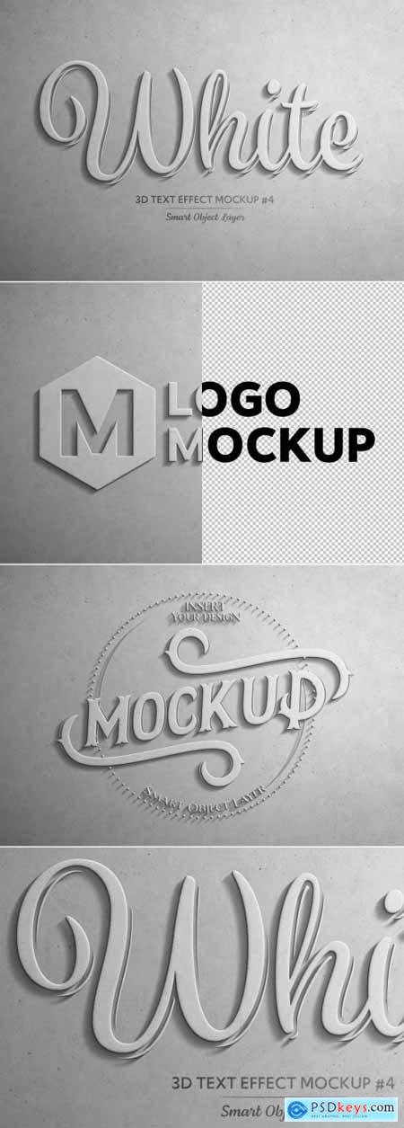 White 3D Text Effect Mockup 320457418