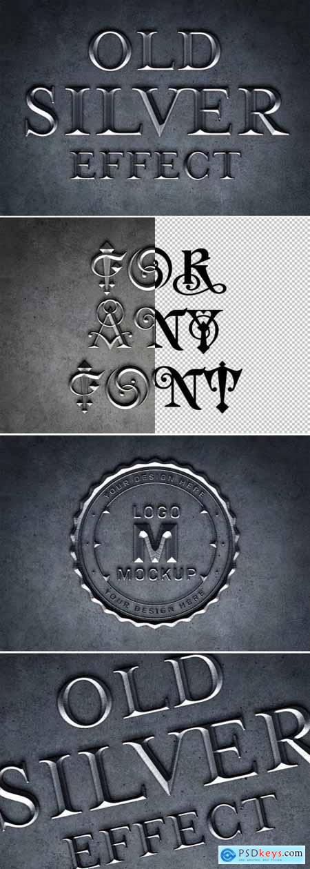 Old Silver Text Effect Mockup 320831488