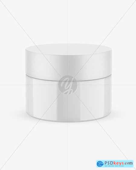 Glossy Cosmetic Jar with Wooden Cap 55229