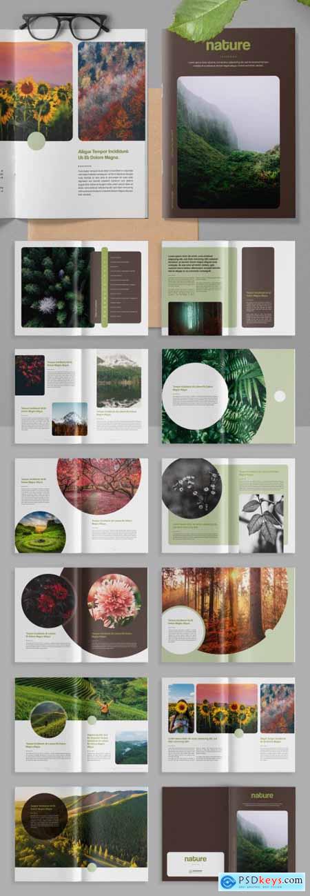 Nature Brochure Layout with Green Accents 321076864