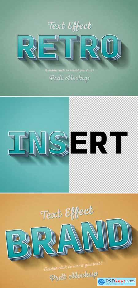 Teal Striped Retro-Style Text Effect 321293346