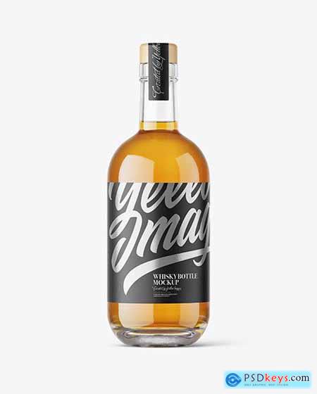 Clear Glass Whisky Bottle mockup 54915